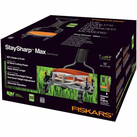 Fiskars Tondeuse à Gazon Manuelle, Tondeuse à Cylindre Avec Système De Coupe Sans Frottement Des Lames, Largeur De Coupe: 46 Cm, Noir/Orange/Argenté, StaySharp Max, 1000591 7 Fiskars Tondeuse à Gazon Manuelle, Tondeuse à Cylindre Avec Système De Coupe Sans Frottement Des Lames, Largeur De Coupe: 46 Cm, Noir/Orange/Argenté, StaySharp Max, 1000591 – Image 5