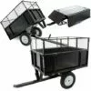 WILTEC Remorque Basculante 114x76x30cm Avec Grille Et Parois Amovibles Dispositif D'attelage Universel -Tondeuse Et Accessoires Boutique 1888150 1
