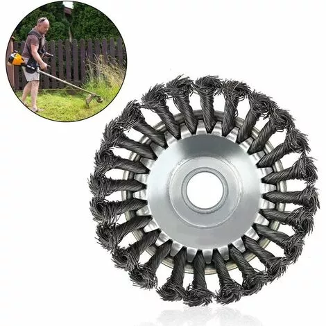 BEARSU Brosse Désherbant Ronde Pour Débroussailleuse - Haute Résistance - Cône - Anti-mauvaises Herbes - 20,3 Cm 3 BEARSU Brosse Désherbant Ronde Pour Débroussailleuse - Haute Résistance - Cône - Anti-mauvaises Herbes - 20,3 Cm