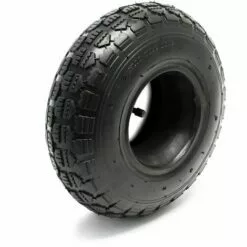 WILTEC Pneu Pour Tracteur à Pelouse 11x4.00-4 4pr Avec Chambre à Air Et Valve Coudée Tondeuse à Gazon