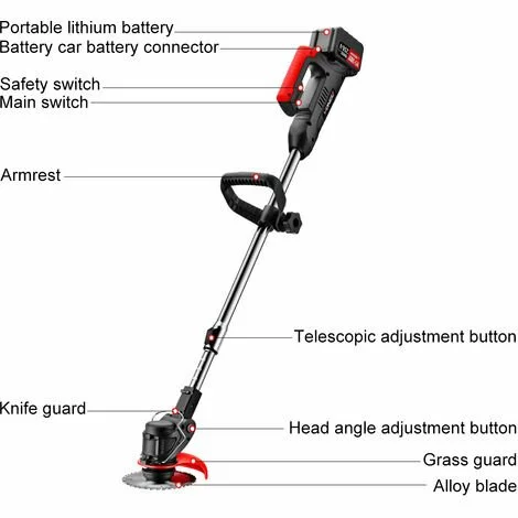 AUGIENB 48VF 3900Mah Coupe Bordure Sans Fil Rechargeable Tondeuse à Gazon De Jardin Avec 1 Batterie 5 AUGIENB 48VF 3900Mah Coupe Bordure Sans Fil Rechargeable Tondeuse à Gazon De Jardin Avec 1 Batterie – Image 3