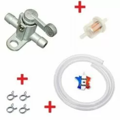 CYCLINGCOLORS Kit Essence 6mm : Robinet + Durite + Filtre + Collier Tondeuse Tracteur