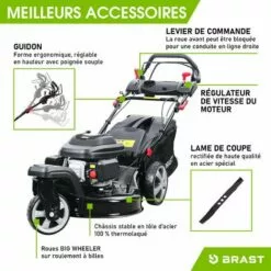 Tondeuse Thermique Autotractée 3 Roues 360° TRIKE 224cc 7cv 53cm 60 L Acier Propulsion Arrière De La Marque Française GT - TRIKE De BRAST -Tondeuse Et Accessoires Boutique 32041799 5