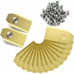 LITZEE Lot De 45 Lames En Titane Pour Tondeuse Robot Husqvarna Automower, Gardena, Yardforce (3 G - 0,75 Mm) + 45 Vis