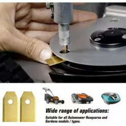 LITZEE Lot De 45 Lames En Titane Pour Tondeuse Robot Husqvarna Automower, Gardena, Yardforce (3 G - 0,75 Mm) + 45 Vis -Tondeuse Et Accessoires Boutique 32530298 3