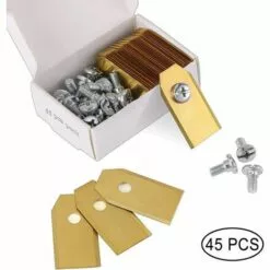 XUEQIEE 45 X Lames De Couteau En Titane Pour Toutes Les Tondeuses Robotiques Husqvarn/Automower/ Yardforce/Gardena(3g-0.75mm) Avec 45 Vis, Lames De Rechange Pour Modéles 105,310,315,320,420,430x,r40i - Doré
