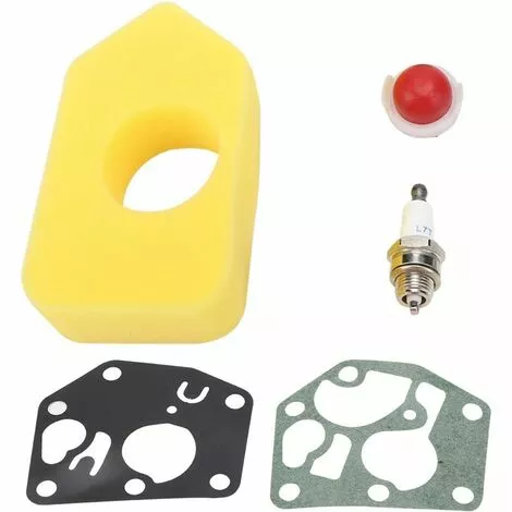 LangRay Filtre à Air Coton Set Pièces De Rechange Pour Tondeuse à Gazon 1 Filtre à Air 1 Bougie D'allumage 2 Entretoises 1 Ampoule D'amorçage Pour Kit D'entretien Briggs & Stratton 3.5hp Et 3,75hp 4 LangRay Filtre à Air Coton Set Pièces De Rechange Pour Tondeuse à Gazon 1 Filtre à Air 1 Bougie D'allumage 2 Entretoises 1 Ampoule D'amorçage Pour Kit D'entretien Briggs & Stratton 3.5hp Et 3,75hp – Image 2