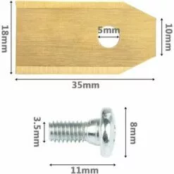 45 Pcs Lame De Rechange 35x18x0.75mm Acier Inoxydable Lames De Lames R40Li / R70Li Titane Lame De Tondeuse Pour Automower Husqvarna Et Gardena GrooFoo -Tondeuse Et Accessoires Boutique 50947542 3