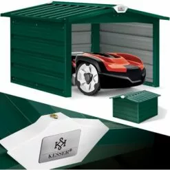 KESSER® Toit à Deux versants De Garage Pour Tondeuse | Toiture | Carport | Abri En Métal Pour Tondeuse à Gazon, Robot à Gazon, Tondeuse Automatique De Jardin | Résistant Aux Intempéries | Garage Pour Tondeuse Robot Avec Matériel De Montage, Vert