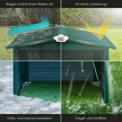 KESSER® Toit à Deux versants De Garage Pour Tondeuse | Toiture | Carport | Abri En Métal Pour Tondeuse à Gazon, Robot à Gazon, Tondeuse Automatique De Jardin | Résistant Aux Intempéries | Garage Pour Tondeuse Robot Avec Matériel De Montage, Vert 10 KESSER® Toit à Deux versants De Garage Pour Tondeuse | Toiture | Carport | Abri En Métal Pour Tondeuse à Gazon, Robot à Gazon, Tondeuse Automatique De Jardin | Résistant Aux Intempéries | Garage Pour Tondeuse Robot Avec Matériel De Montage, Vert -Tondeuse Et Accessoires Boutique 54941672 4