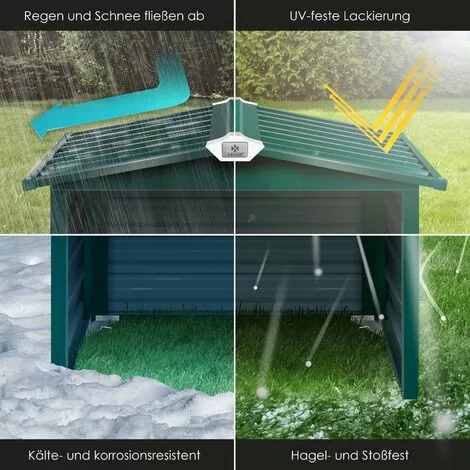 KESSER® Toit à Deux versants De Garage Pour Tondeuse | Toiture | Carport | Abri En Métal Pour Tondeuse à Gazon, Robot à Gazon, Tondeuse Automatique De Jardin | Résistant Aux Intempéries | Garage Pour Tondeuse Robot Avec Matériel De Montage, Vert 6 KESSER® Toit à Deux versants De Garage Pour Tondeuse | Toiture | Carport | Abri En Métal Pour Tondeuse à Gazon, Robot à Gazon, Tondeuse Automatique De Jardin | Résistant Aux Intempéries | Garage Pour Tondeuse Robot Avec Matériel De Montage, Vert – Image 4