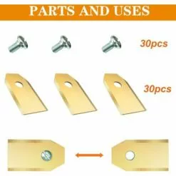 REGALI 30 X Lames De Rechange En Titane Pour Tous Les Tondeuses De Jardin Automower Husqvarna/Gardena/Yard Force/Automower, Robuste ( 0.75 Mm) Avec Vis -Tondeuse Et Accessoires Boutique 54959930 4