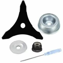 SUPERMARKET 3T Lame De Débroussailleuse Avec Kit D'entretien D'accessoire D'adaptateur De Lame De Tondeuse à Gazon De Machine De Jardinage Pour Mauvaises Herbes Fraîches Et Tondeuse,Superma,noir,1 Jeu De 5 Pièces