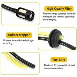 SUPERMARKET Kit De Filtre à Essence Universel Joint Tuyau D'Essence Universel De Rechange Pour Débroussailleuse Tondeuse À Gazon Tronconneuse Taille-Haie Élagueur,Superma,noir,4 Pièces -Tondeuse Et Accessoires Boutique 55568268 3