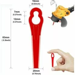 HKLFFJA 120pcs Lames En Plastique De Rechange Pour Coupe Bordure Lame De Tondeuse à Gazon Lames Pour Débroussailleuse Sans Fil Lames De Coupe De Remplacement Pour Jardin Pelouse (Vert) -Tondeuse Et Accessoires Boutique 57020312 2