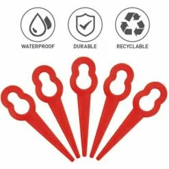 HKLFFJA Lames De Tondeuse à Gazon - 100 Pièces Lames De Tondeuse En Plastique Accessoires De Jardin Lames De Coupe Lames De Rechange Pour Tondeuse à Gazon Lame De Coupe-herbe Outils (Rouge) -Tondeuse Et Accessoires Boutique 57121689 2