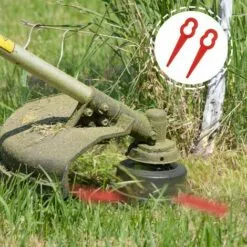 HKLFFJA Lames De Tondeuse à Gazon - 100 Pièces Lames De Tondeuse En Plastique Accessoires De Jardin Lames De Coupe Lames De Rechange Pour Tondeuse à Gazon Lame De Coupe-herbe Outils (Rouge) -Tondeuse Et Accessoires Boutique 57121689 4