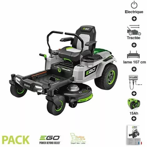 EGO POWER+ Tondeuse à Gazon Zero Turn Batterie 15Ah Chargeur Mural Inclus Ego Coupe 107 Cm ZT4201E - Gris 3 EGO POWER+ Tondeuse à Gazon Zero Turn Batterie 15Ah Chargeur Mural Inclus Ego Coupe 107 Cm ZT4201E - Gris