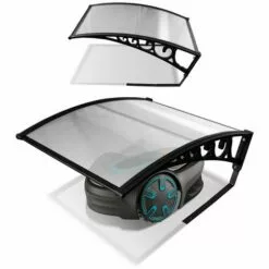 SWANEW Garage Pour Tondeuse à Gazon Protection Solaire Robot De Tonte Toit Capot De Protection Outils De Jardinage - Noir