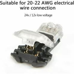 DECKON 12Pcs Connecteurs De Câble En T, 12V Etanches Connecteur De Fil Electrique à 2 Broches Connecteur Basse Tension Pour Connexion Electrique Temporaire / Audio / Vidéo / Eclairage -Tondeuse Et Accessoires Boutique 57597798 3