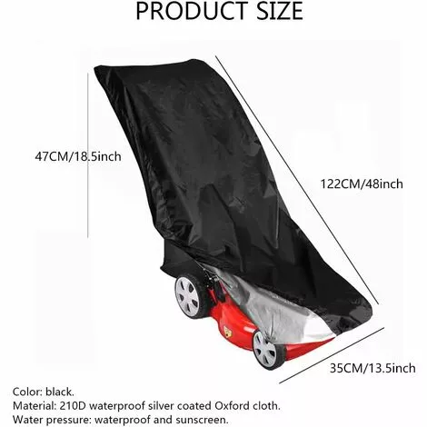 ABCRITAL Housses De Tondeuse À Gazon Imperméables - Housse De Protection Anti-Poussière En Polyester Oxford 210D Robuste Avec Sac De Rangement,122 * 47 * 35Cm 5 ABCRITAL Housses De Tondeuse À Gazon Imperméables - Housse De Protection Anti-Poussière En Polyester Oxford 210D Robuste Avec Sac De Rangement,122 * 47 * 35Cm – Image 4