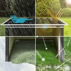 GARDEBRUK Garage Robot Tondeuse Métal Résistant Intempéries 4 Piquets De Terre Herbe Tonte Pultdach Anthrazit (de) -Tondeuse Et Accessoires Boutique 57959510 5