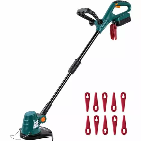 FIXKIT Coupe Bordure Sans Fil, Charge Rapide 1H, Batterie Li-V 20V, Cercle De Coupe De 230 Mm, Poignée Réglable,Débroussailleuse Angle De Réglage De 180 °, 10 Lames En Plastique 3 FIXKIT Coupe Bordure Sans Fil, Charge Rapide 1H, Batterie Li-V 20V, Cercle De Coupe De 230 Mm, Poignée Réglable,Débroussailleuse Angle De Réglage De 180 °, 10 Lames En Plastique