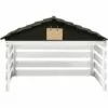 INLIFE Garage De Tondeuse à Gazon Noir Et Blanc 78x74x54 Cm Sapin -Tondeuse Et Accessoires Boutique 58276083 1