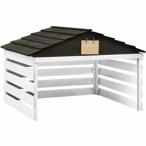INLIFE Garage De Tondeuse à Gazon Noir Et Blanc 78x74x54 Cm Sapin 4 INLIFE Garage De Tondeuse à Gazon Noir Et Blanc 78x74x54 Cm Sapin – Image 2