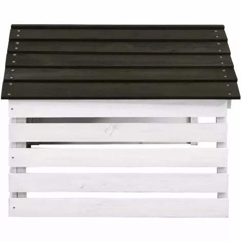 INLIFE Garage De Tondeuse à Gazon Noir Et Blanc 78x74x54 Cm Sapin 5 INLIFE Garage De Tondeuse à Gazon Noir Et Blanc 78x74x54 Cm Sapin – Image 3