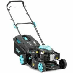 HILLVERT Tondeuse À Gazon Thermique Largeur / Hauteur Coupe 45,7 Cm / 25-75 Mm 3,3 KW - Noir, Rouge Vin