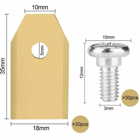 Pour Lames De Tondeuse à Gazon Husqvarna (35*18*0.75mm (or) 30pcs),HANBING 4 Pour Lames De Tondeuse à Gazon Husqvarna (35*18*0.75mm (or) 30pcs),HANBING – Image 2