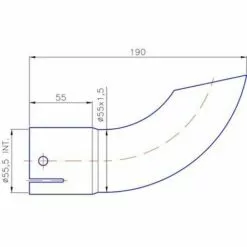 CYCLINGCOLORS Embout Tube Pot échappement Diamètre 55mm Longueur 190mm Noir Tracteur Engin Agricole Chantier 5 CYCLINGCOLORS Embout Tube Pot échappement Diamètre 55mm Longueur 190mm Noir Tracteur Engin Agricole Chantier -Tondeuse Et Accessoires Boutique 64658940 2