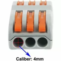 BEARSU Bornes De Connexion Automatique, Rapide Connecteur De Fil De Câble, Connecteur à écrou à Levier, Assortiment De Conducteurs Connecteurs De Fils Compacts SPL-3 (Paquet De 12) -Tondeuse Et Accessoires Boutique 65098821 2