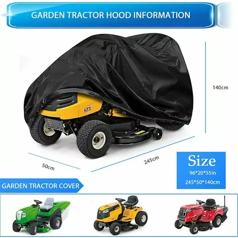 AOUGO Housse Tondeuse Autoportée, Couverture De Tondeuse à Gazon, 420D Tissu Oxford Résistant Aux UV/Eau/poussière, Housse Universelle Pour Tracteur De Jardin (L245 X W50 X H140CM) 4 AOUGO Housse Tondeuse Autoportée, Couverture De Tondeuse à Gazon, 420D Tissu Oxford Résistant Aux UV/Eau/poussière, Housse Universelle Pour Tracteur De Jardin (L245 X W50 X H140CM) – Image 2