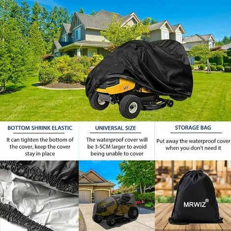 AOUGO Housse Tondeuse Autoportée, Couverture De Tondeuse à Gazon, 420D Tissu Oxford Résistant Aux UV/Eau/poussière, Housse Universelle Pour Tracteur De Jardin (L245 X W50 X H140CM) 5 AOUGO Housse Tondeuse Autoportée, Couverture De Tondeuse à Gazon, 420D Tissu Oxford Résistant Aux UV/Eau/poussière, Housse Universelle Pour Tracteur De Jardin (L245 X W50 X H140CM) – Image 3