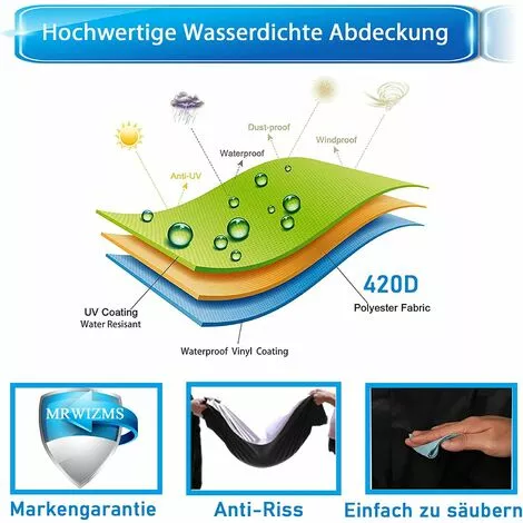 AOUGO Housse Tondeuse Autoportée, Couverture De Tondeuse à Gazon, 420D Tissu Oxford Résistant Aux UV/Eau/poussière, Housse Universelle Pour Tracteur De Jardin (L245 X W50 X H140CM) 7 AOUGO Housse Tondeuse Autoportée, Couverture De Tondeuse à Gazon, 420D Tissu Oxford Résistant Aux UV/Eau/poussière, Housse Universelle Pour Tracteur De Jardin (L245 X W50 X H140CM) – Image 5
