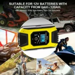 OSQI Chargeur De Batterie Intelligent 7A/12V Chargeur De Moto Rapide Portable Avec Mode De Réparation De Protection D'affichage LCD Pour Voiture Moto Auto Jaune 11 OSQI Chargeur De Batterie Intelligent 7A/12V Chargeur De Moto Rapide Portable Avec Mode De Réparation De Protection D'affichage LCD Pour Voiture Moto Auto Jaune -Tondeuse Et Accessoires Boutique 65501570 5