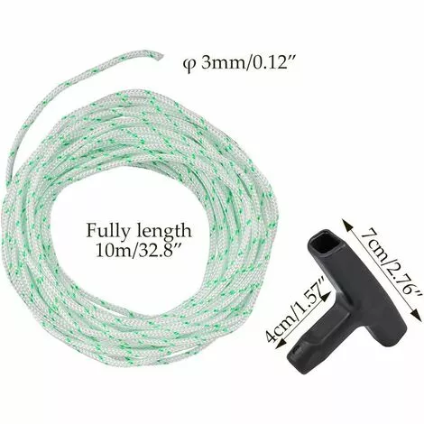 OSQI Lot De 2 Cordes De Démarrage De 10 M (diamètre : 3 Mm), Corde De Traction Avec 2 Poignées De Démarrage Pour Tondeuse à Gazon Husqvarna Stihl Poulan - Vert 4 OSQI Lot De 2 Cordes De Démarrage De 10 M (diamètre : 3 Mm), Corde De Traction Avec 2 Poignées De Démarrage Pour Tondeuse à Gazon Husqvarna Stihl Poulan - Vert – Image 2