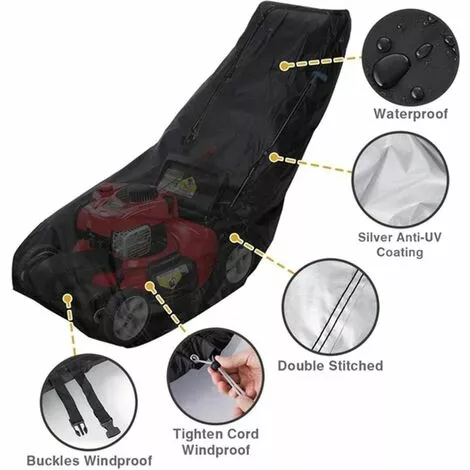 FUHUIDATRADING Housse Pour Tondeuse à Gazon, 193 X 64 X 112 Cm, Oxford 210D, Imperméable, Anti-UV, Anti-poussière, Résistant Aux Intempéries Pour Tracteur-tondeuse Avec Cordon De Serrage Et Sac De Transport 6 FUHUIDATRADING Housse Pour Tondeuse à Gazon, 193 X 64 X 112 Cm, Oxford 210D, Imperméable, Anti-UV, Anti-poussière, Résistant Aux Intempéries Pour Tracteur-tondeuse Avec Cordon De Serrage Et Sac De Transport – Image 4