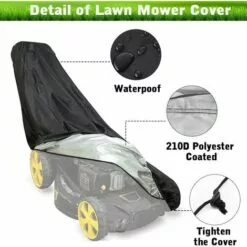 FUHUIDATRADING Housse De Protection Pour Tondeuse à Gazon Etanche, Anti-poussière Anti-UV Housse De Tondeuse à Gazon Pour Extérieur Jardin Pelouse Avec Sac De Stockage 193 * 63 * 144 * 111 CM -Tondeuse Et Accessoires Boutique 65634648 4