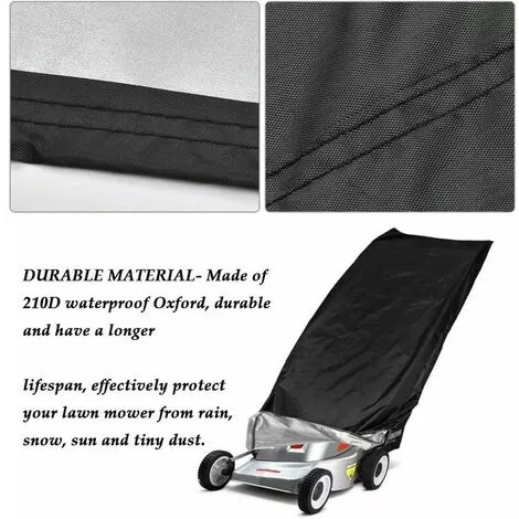 LUCKY-88 Housse De Tondeuse à Gazon Noir 6 LUCKY-88 Housse De Tondeuse à Gazon Noir – Image 4