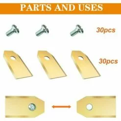 KAEJYIUT Lot De 30 Lames De Rechange En Titane Pour Tous Les Robots Tondeuses à Gazon Husqvarn/Automower/Gardena(3g-0.75mm) Avec 30 Vis, Pour Modèles 105,310,315,320,420,430x,r40i 9 KAEJYIUT Lot De 30 Lames De Rechange En Titane Pour Tous Les Robots Tondeuses à Gazon Husqvarn/Automower/Gardena(3g-0.75mm) Avec 30 Vis, Pour Modèles 105,310,315,320,420,430x,r40i -Tondeuse Et Accessoires Boutique 66211272 4