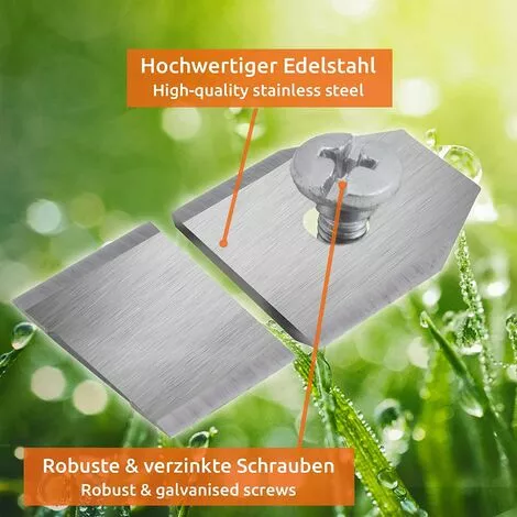 30x Lames De Rechange En Acier Inoxydable Compatible Avec Husqvarna Gardena McCulloch Rob Flymo Yardforce Matrix Grizzly Brast - Comprend Des Vis 35*18*0.75mm Argent,Adélala 7 30x Lames De Rechange En Acier Inoxydable Compatible Avec Husqvarna Gardena McCulloch Rob Flymo Yardforce Matrix Grizzly Brast - Comprend Des Vis 35*18*0.75mm Argent,Adélala – Image 5