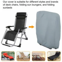 PESCE Couverture De Chaise Pliante Extérieure Zéro Gravité Imperméable à L'eau Anti-poussière Pelouse Meubles De Patio Couvre Tous Les Temps Résistants -Tondeuse Et Accessoires Boutique 66652136 4