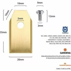 FVBJD 45 Lames De Rechange Pour Husqvarna / Automower / Gardena / Yardforce Robot Tondeuse, Lames De Couteau En Titane - Lames De Rechange(3 G - 0,75 Mm)-Accessoire De Rechange - Avec Vis -Tondeuse Et Accessoires Boutique 67313848 3