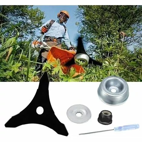 REGALOS 8"x 3T Lame De Débroussailleuse Avec Kit D'entretien D'accessoire D'adaptateur De Lame De Tondeuse à Gazon De Machine De Jardinage Pour Mauvaises Herbes Fraîches Et Tondeuse. 4 REGALOS 8"x 3T Lame De Débroussailleuse Avec Kit D'entretien D'accessoire D'adaptateur De Lame De Tondeuse à Gazon De Machine De Jardinage Pour Mauvaises Herbes Fraîches Et Tondeuse. – Image 2