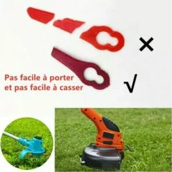 THSINDE Lidl Florabest Lot De 100 Lames De Rechange En Plastique Pour Coupe-bordures FRT18A FRT18A1 Art 46155 FRT20A1 Grand Trou 12 Mm Petit Trou 7 Mm -Tondeuse Et Accessoires Boutique 67503090 4