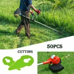 OYLDA 50PCS Lame De Coupe En Plastique Pour Tondeuse à Gazon Compatible Avec La Débroussailleuse, Rouge -Tondeuse Et Accessoires Boutique 68139800 5