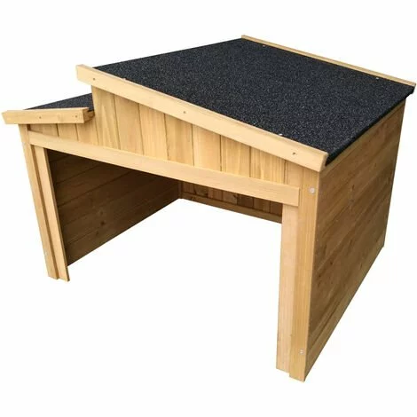 WILTEC Garage Pour Robot-tondeuse Toit Gradin Bois Massif Abri Carport Naturel 66,6x79,5x71,2cm 4 WILTEC Garage Pour Robot-tondeuse Toit Gradin Bois Massif Abri Carport Naturel 66,6x79,5x71,2cm – Image 2